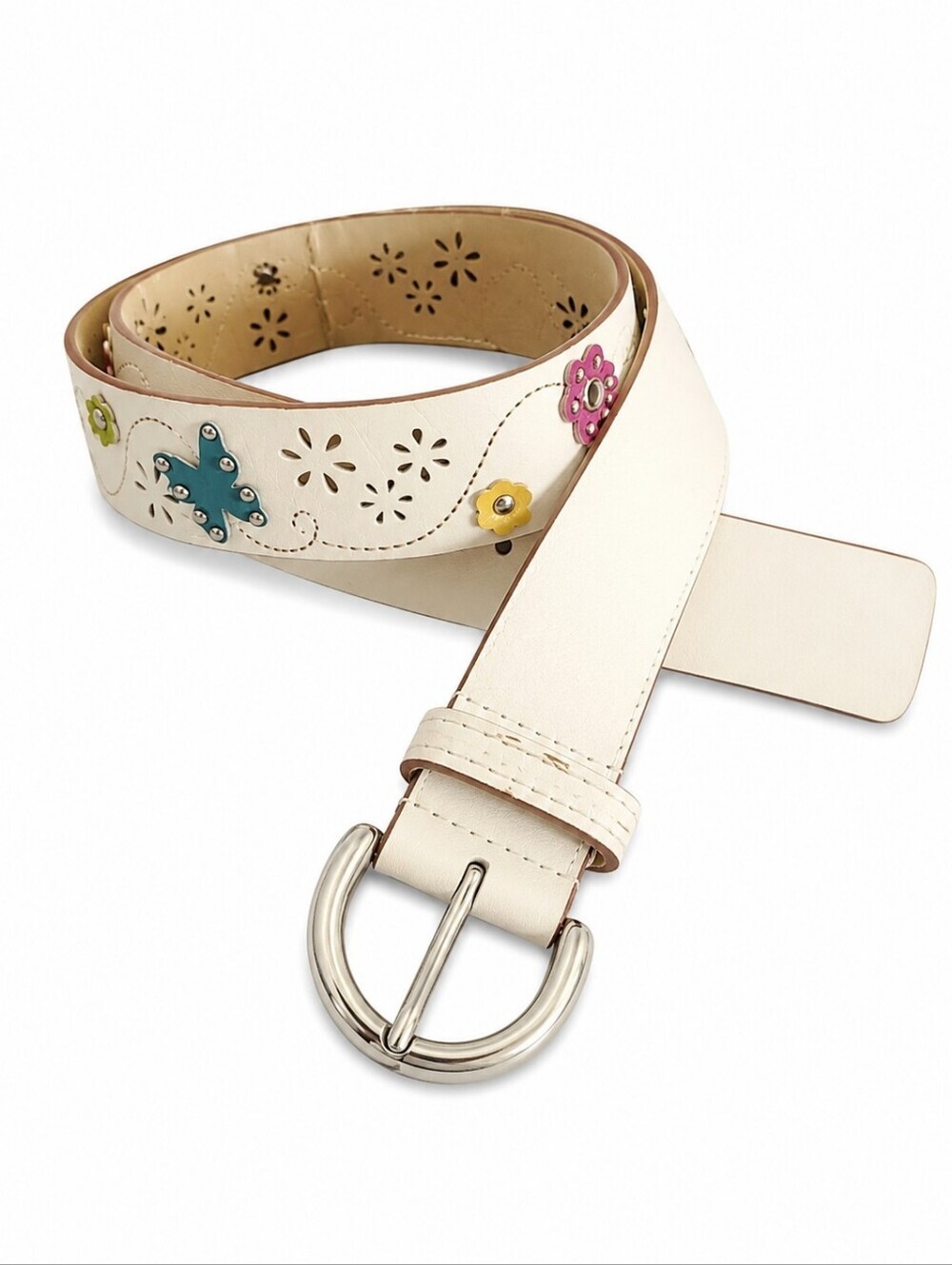 Y2k Boho Cream Floral Cutout Butterfly Kidcore Belt